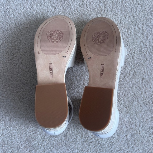 New Vince Camuto White Leather Espadrille Platform Wedge Sandals Ladies Size 9 - Picture 8 of 10
